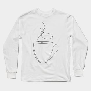 coffee or tea cup - line art Long Sleeve T-Shirt